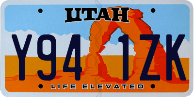 UT license plate Y941ZK