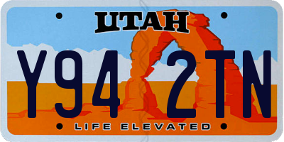 UT license plate Y942TN