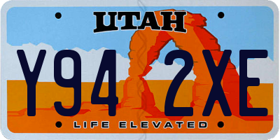 UT license plate Y942XE