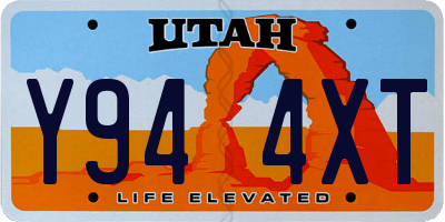 UT license plate Y944XT