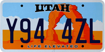 UT license plate Y944ZL