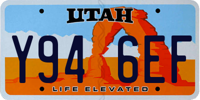 UT license plate Y946EF