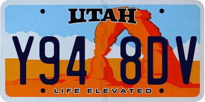UT license plate Y948DV