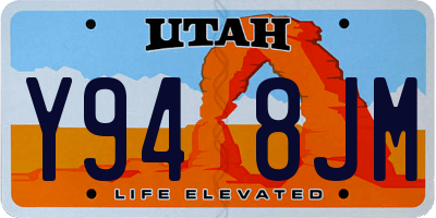 UT license plate Y948JM