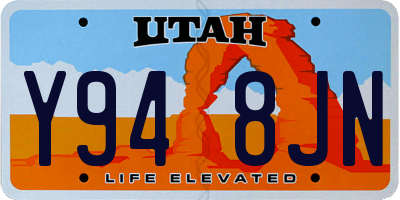 UT license plate Y948JN