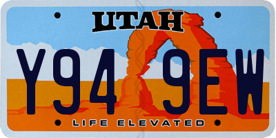 UT license plate Y949EW