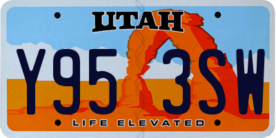 UT license plate Y953SW