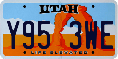 UT license plate Y953WE