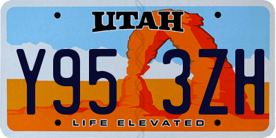 UT license plate Y953ZH