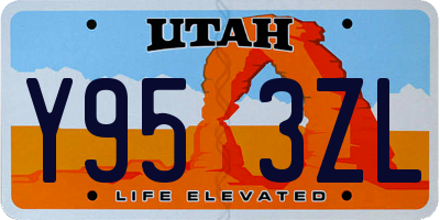 UT license plate Y953ZL