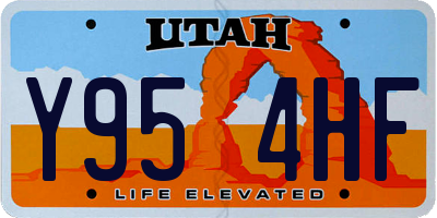 UT license plate Y954HF
