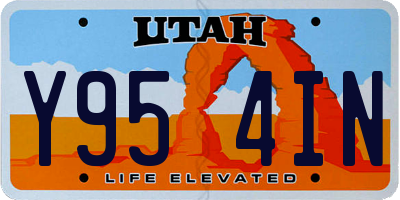UT license plate Y954IN