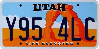 UT license plate Y954LC