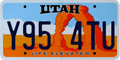 UT license plate Y954TU