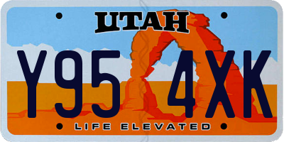 UT license plate Y954XK
