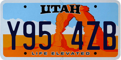 UT license plate Y954ZB