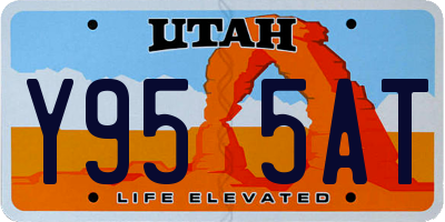 UT license plate Y955AT