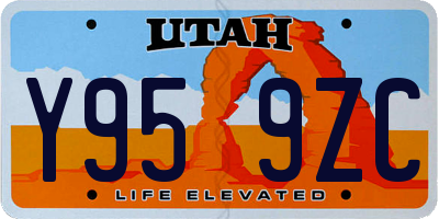 UT license plate Y959ZC