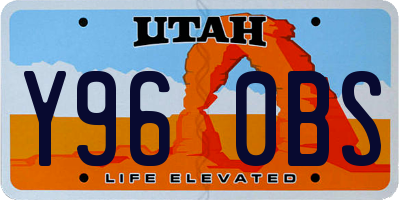 UT license plate Y960BS