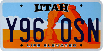 UT license plate Y960SN