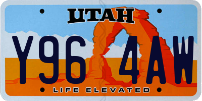 UT license plate Y964AW