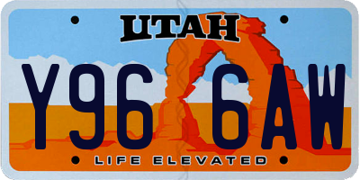 UT license plate Y966AW