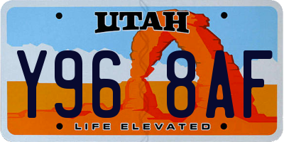 UT license plate Y968AF