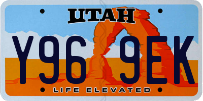 UT license plate Y969EK