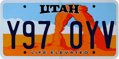 UT license plate Y970YV