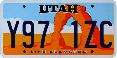 UT license plate Y971ZC