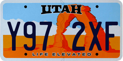 UT license plate Y972XF