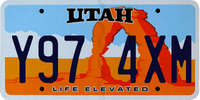 UT license plate Y974XM