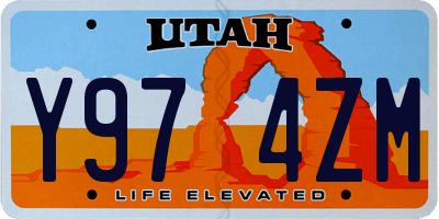 UT license plate Y974ZM