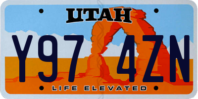 UT license plate Y974ZN