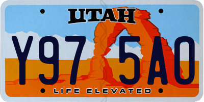 UT license plate Y975AO