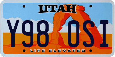 UT license plate Y980SI