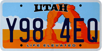UT license plate Y984EQ