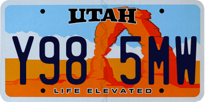 UT license plate Y985MW