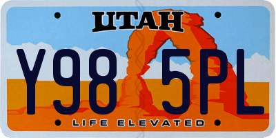 UT license plate Y985PL