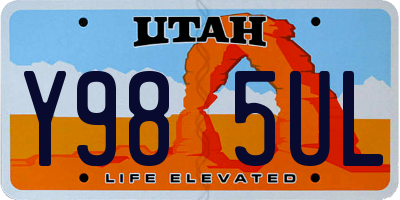 UT license plate Y985UL