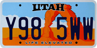 UT license plate Y985WW