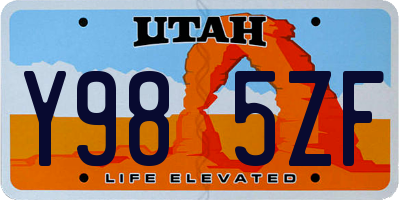 UT license plate Y985ZF