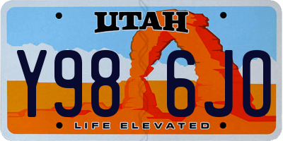 UT license plate Y986JO