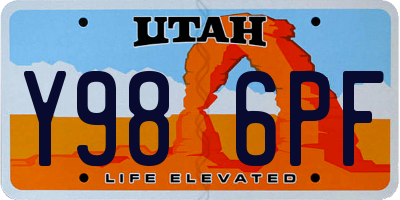 UT license plate Y986PF