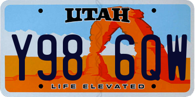 UT license plate Y986QW