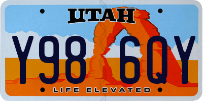 UT license plate Y986QY