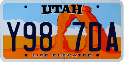 UT license plate Y987DA