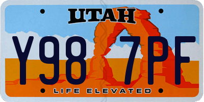 UT license plate Y987PF