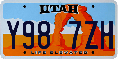 UT license plate Y987ZH
