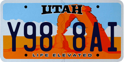 UT license plate Y988AI